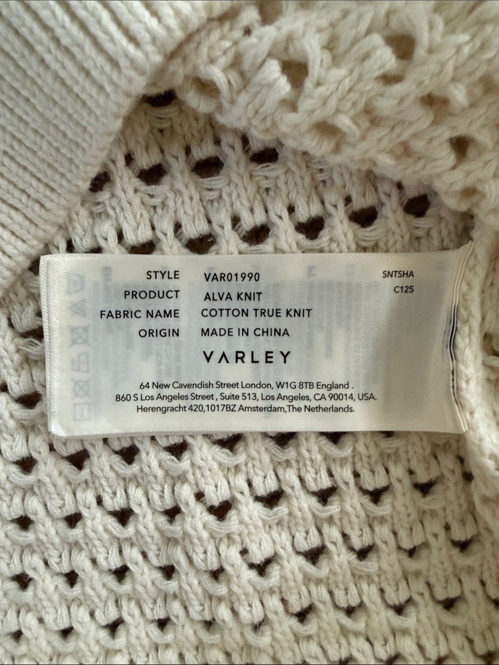 Varley Alva Crochet Knit Top Medium - Picture 4 of 6